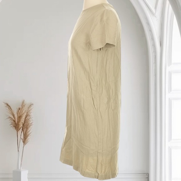 Jenni‎ Kayne Palmer Crepe T-shirt Dress Willow Tan Womens XS Quiet Luxury - Picture 6 of 7